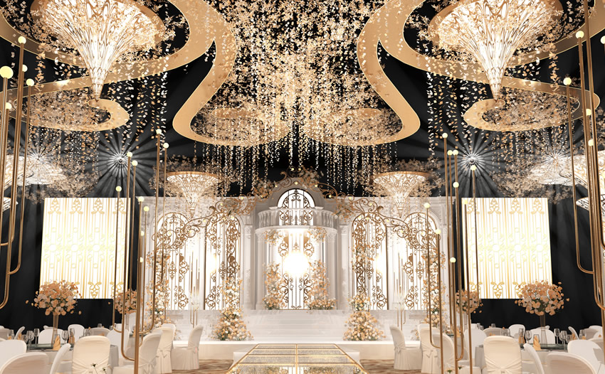 鹿城花木兰喜事汇金色大厅效果展示